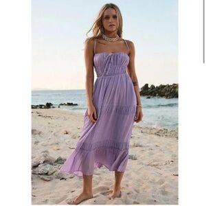 Free People Taking Sides Maxi Dress Lilac